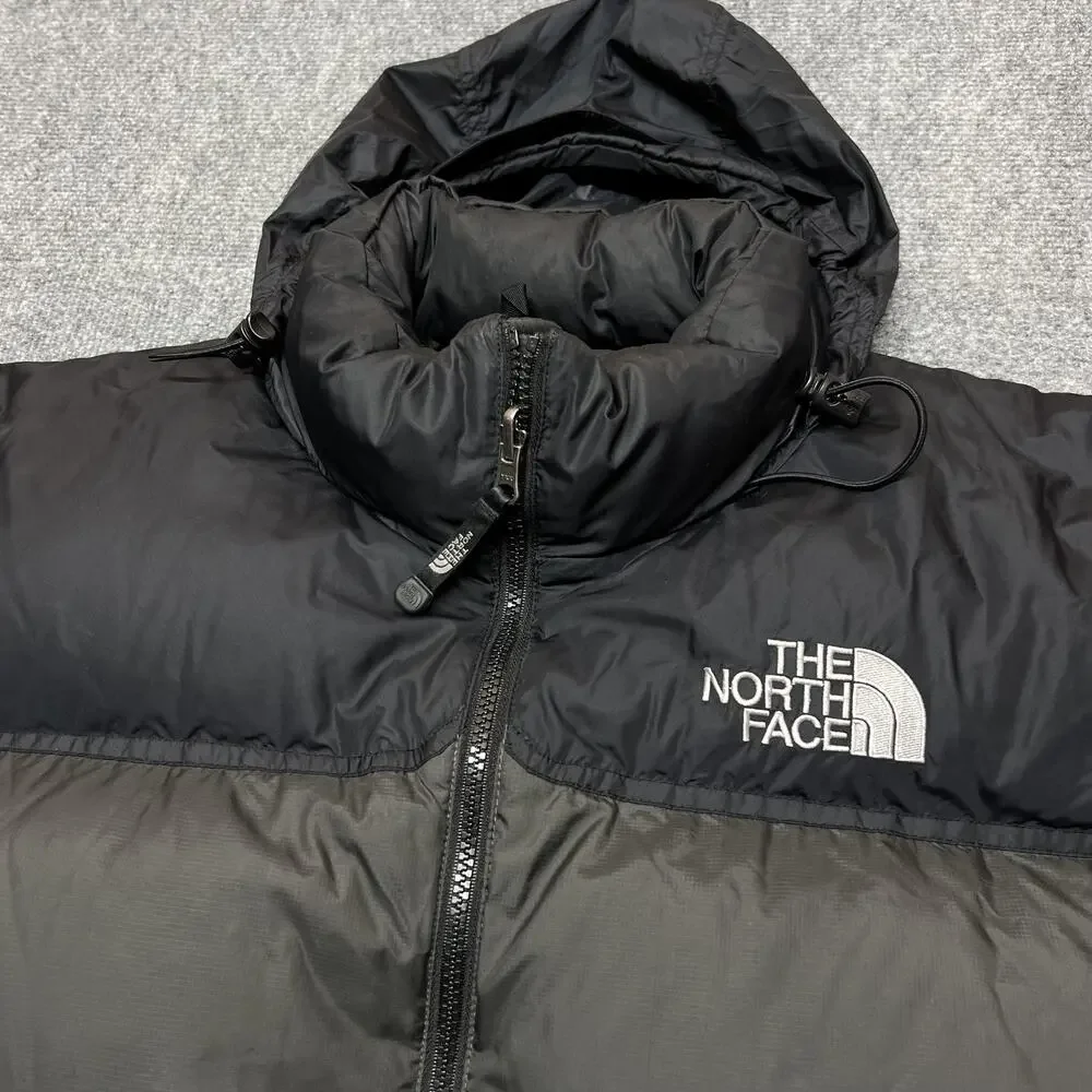 The North Face Jacket Mens 2XL Gray Down Puffer Hooded Full Zip Outdoor 700 A187
